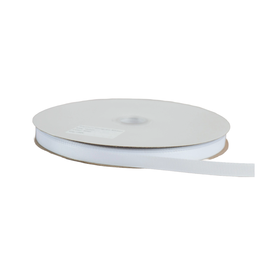Premium Grosgrain Ribbon White 8001 (10mm x 91.5m)
