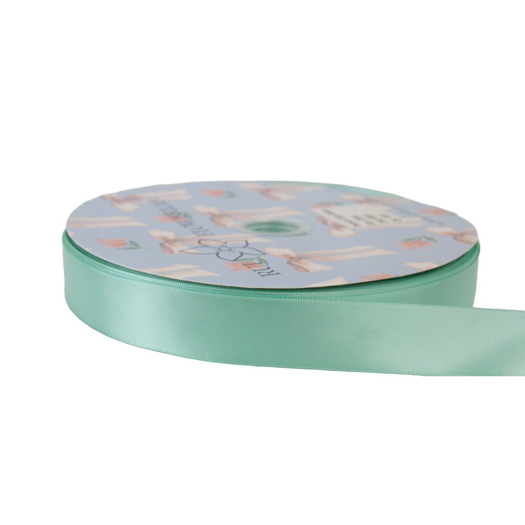 Premium Double Sided Satin Ribbon Aqua 8091 (25mm x 91.5m)