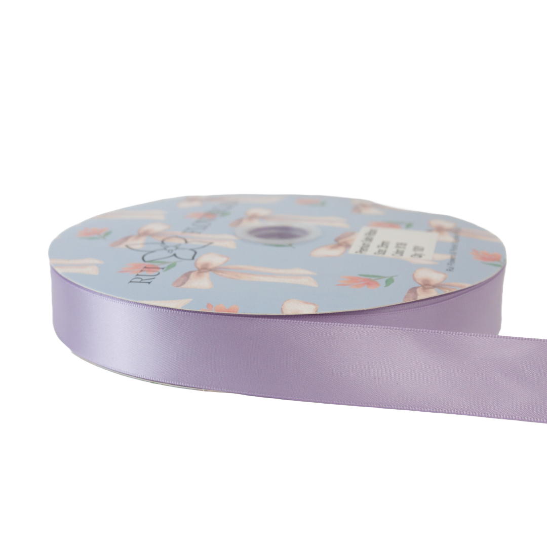 Premium Double Sided Satin Ribbon Lilac 8136 (25mm x 91.5m)