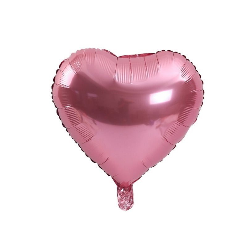 Foil Ballon 18" Heart Shaped Rose Pink 20pc with Ballon Ribbon