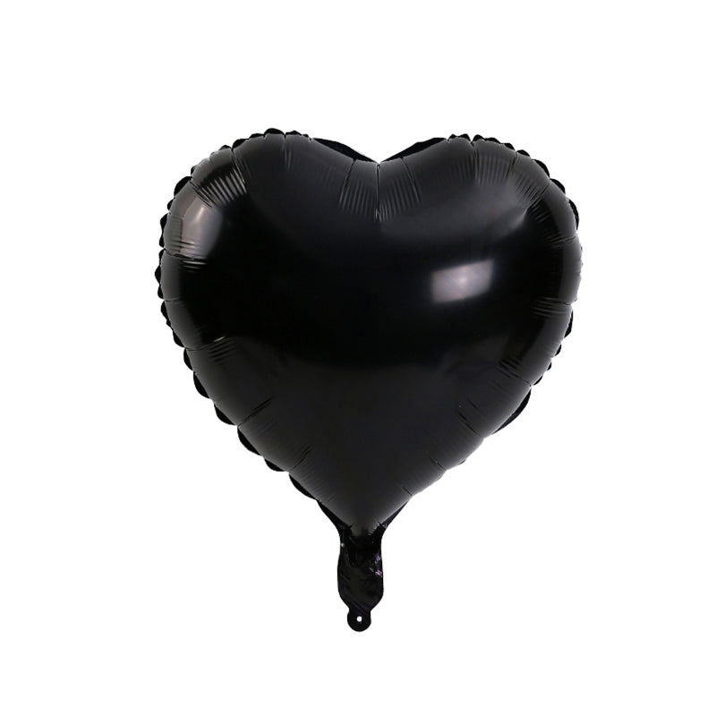 Foil Ballon 18" Heart Shaped Black 20pc with Ballon Ribbon