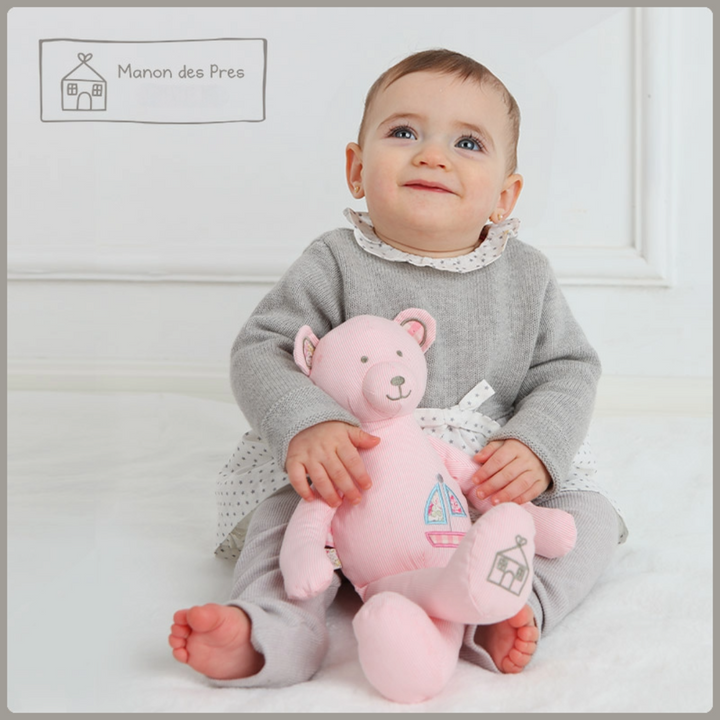 Manon Des Pres®️ Premium Baby Hamper Gift Basket Bear Pink with 100% Cotton Blanket