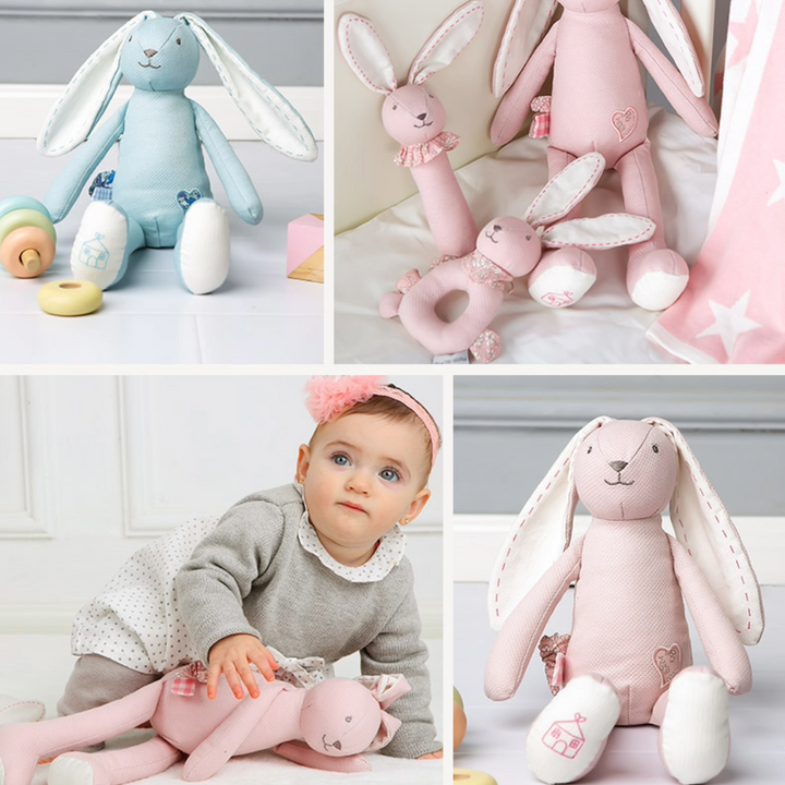 Manon Des Pres®️ Premium Baby Hamper Gift Basket Bunny Pink with 100% Cotton Blanket