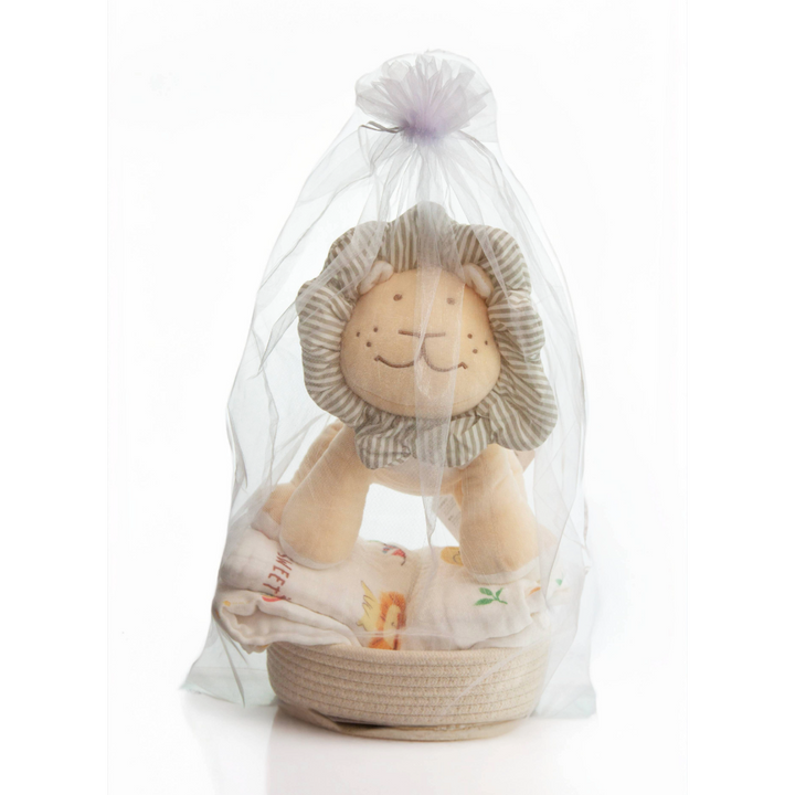 Manon Des Pres®️ Premium Baby Hamper Gift Basket Lion with 100% Cotton Blanket