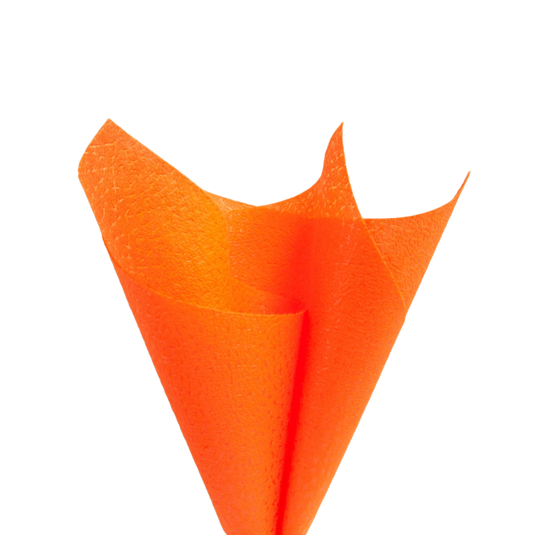 Embossed Non-woven Flower Wrapping Leather Orange 80gsm Pack 50 (50x70cm)