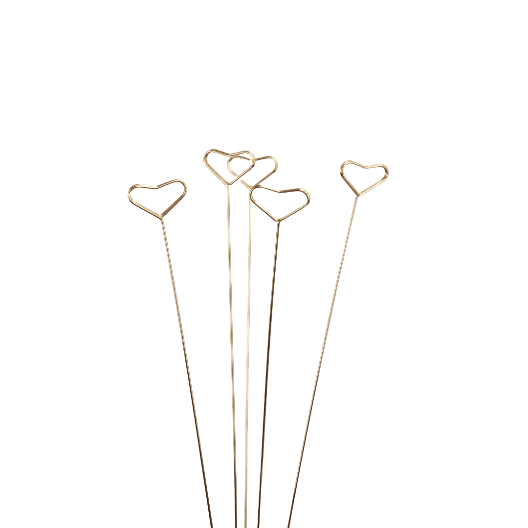 Card Holder Metal Gold Heart Bouquet Cake Hamper Pack 10