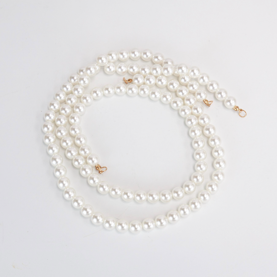 White Pearl Garland Chain 10mmx 520mm Set 2 Wedding Bouquet Decorations