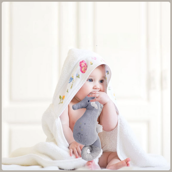 Manon Des Pres®️ Premium Baby Plush Toy Seahorse Blue 36cmH
