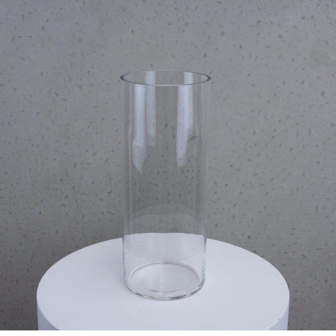 Glass Cylinder Vase Clear 12x30cmH