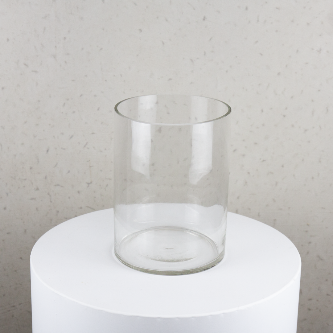 Glass Cylinder Vase Clear 15x20cmH