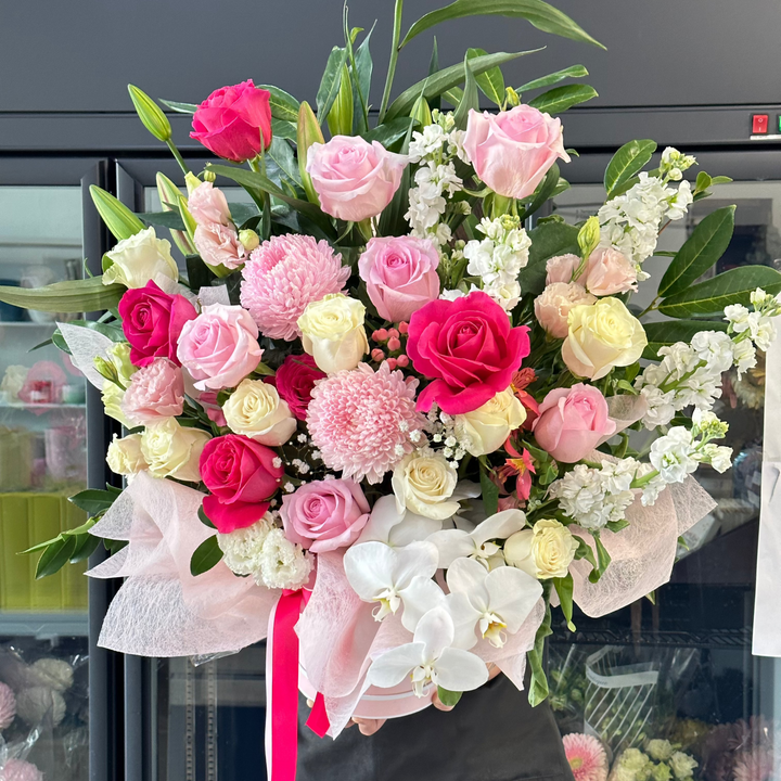 Non-woven Flower Wrapping Thick 65gsm Pink Pack 50 (50x70cm)