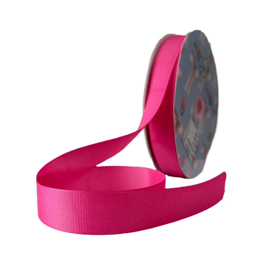 Premium Grosgrain Ribbon Hot Pink 8023  (25mm x 91.5m)