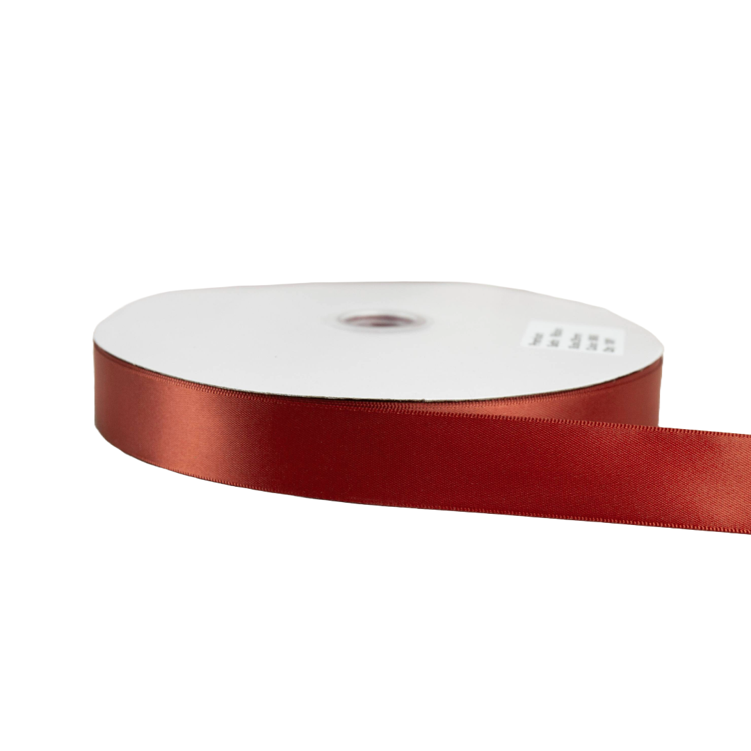 Premium Double Sided Satin Ribbon Rust 8050 (25mm x 91.5m)