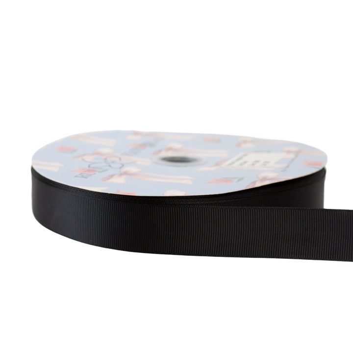 Premium Grosgrain Ribbon Black 8096 (25mm x 91.5m)