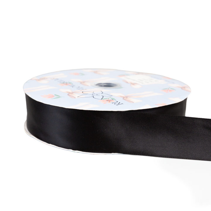 Premium Double Sided Satin Ribbon Black 8110  (38mm x 91.5m)