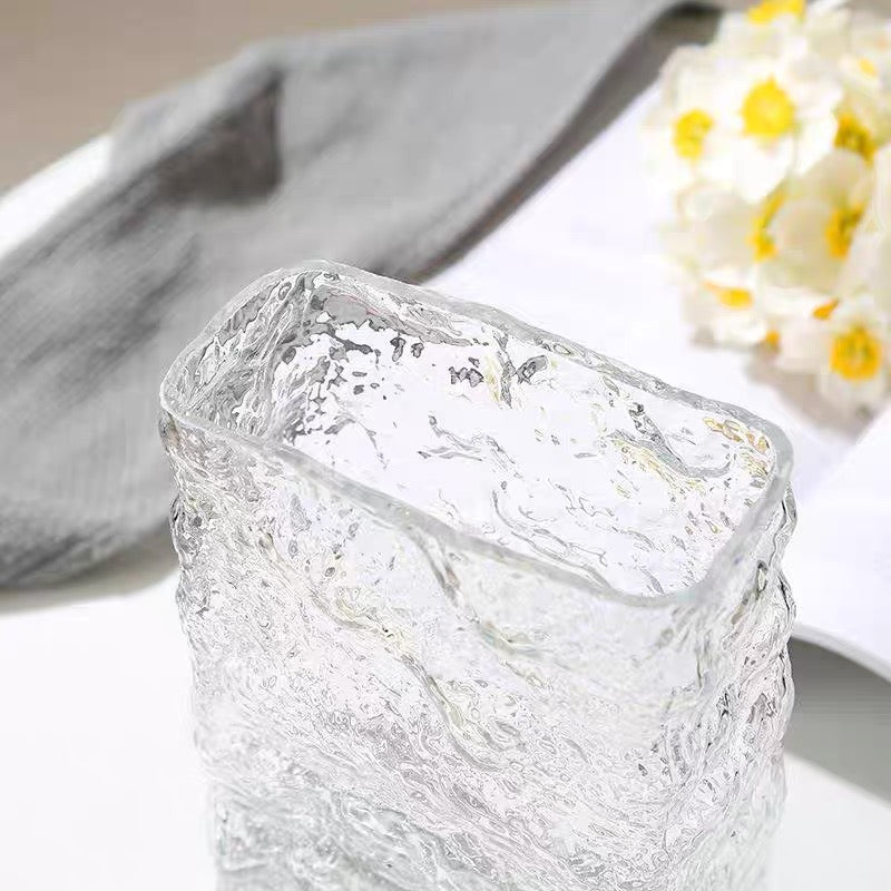 European Style Crystal Glass Rousseau Vase Glacier Series Flower Vase