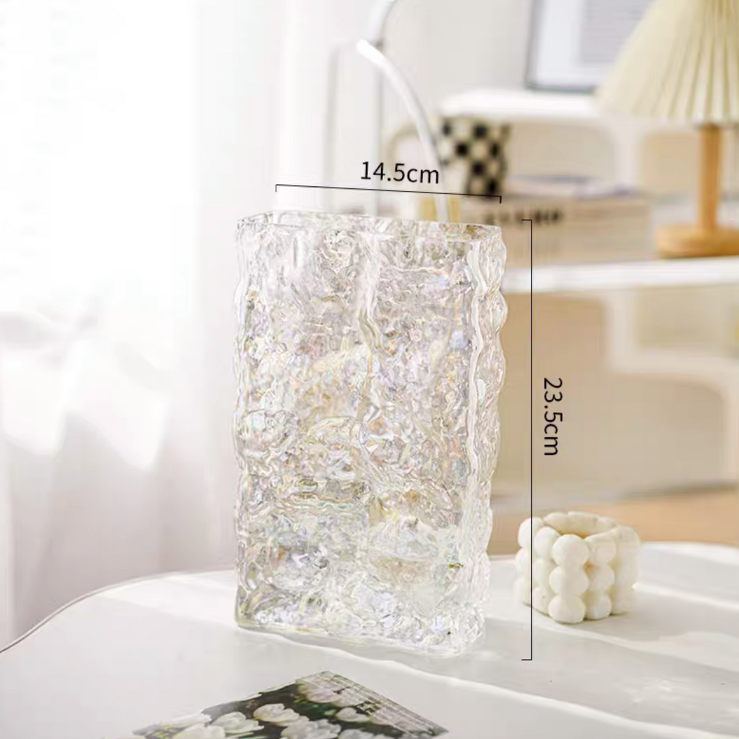 European Style Crystal Glass Rousseau Vase Glacier Series Flower Vase