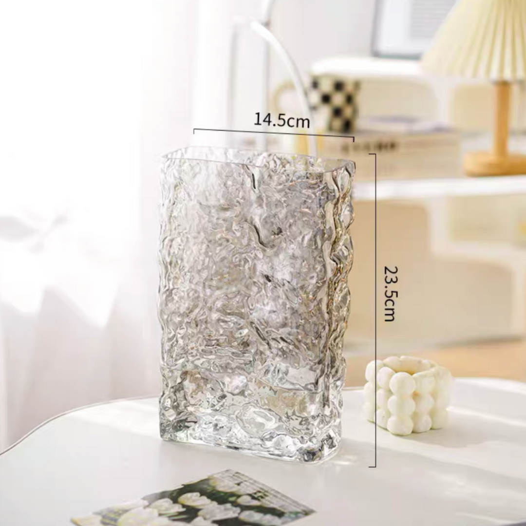 European Style Crystal Glass Rousseau Vase Glacier Series Flower Vase