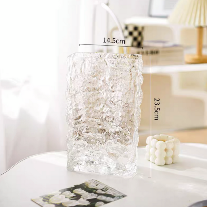 European Style Crystal Glass Rousseau Vase Glacier Series Flower Vase