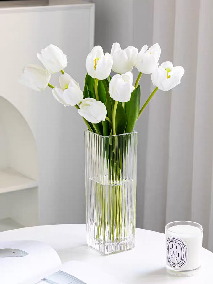 Contemporary Scandinavian Design Minimal Style Glass Vase (10x25cm)