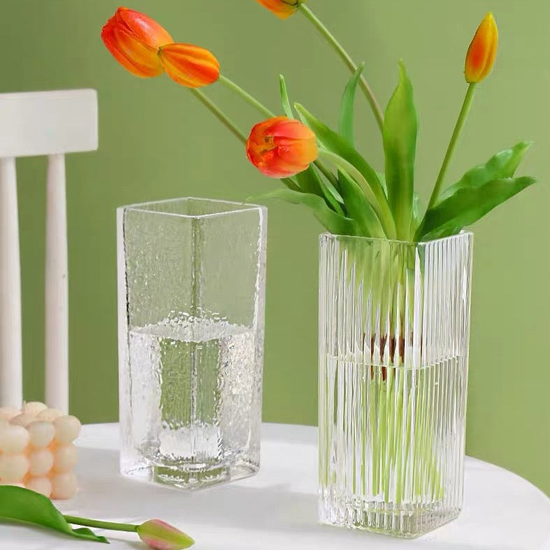 Contemporary Scandinavian Design Minimal Style Glass Vase (10x25cm)