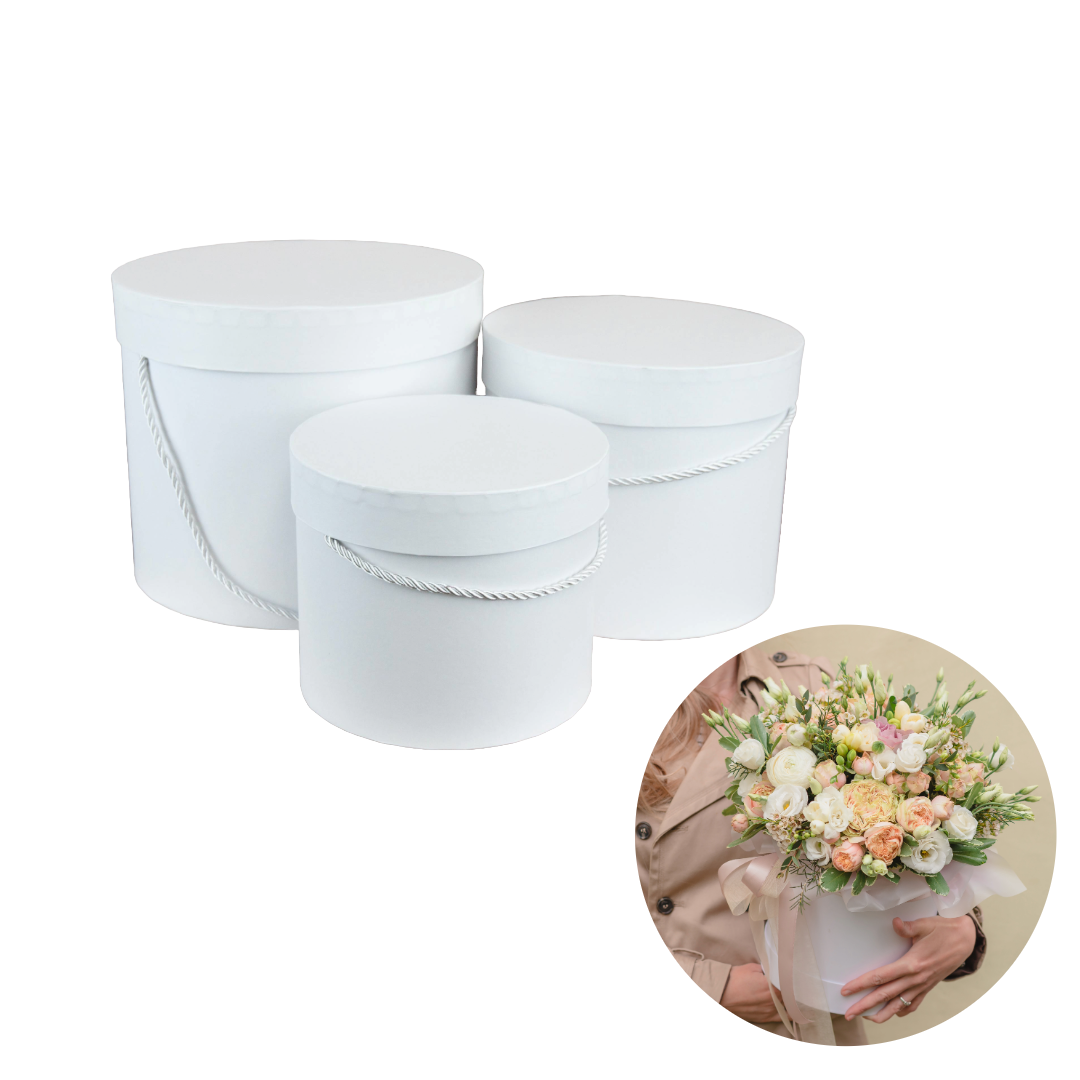 Flower Box Hat Box Round XL 19.5cmH Set 3