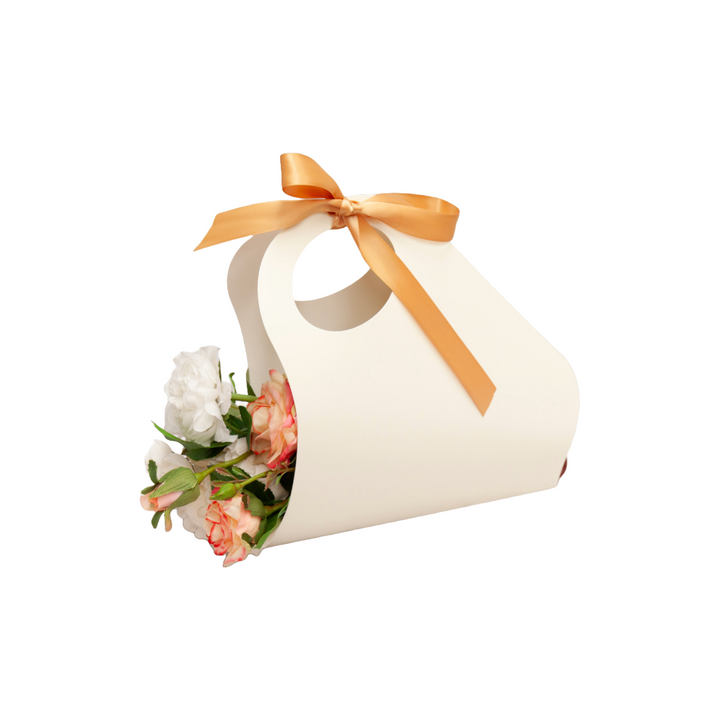 Flower Bouquet Wrap "Wrap and Go" Carry Bag with Handle Waterproof White Pack 10