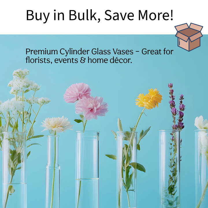 Glass Cylinder Vase Clear 10x20cmH
