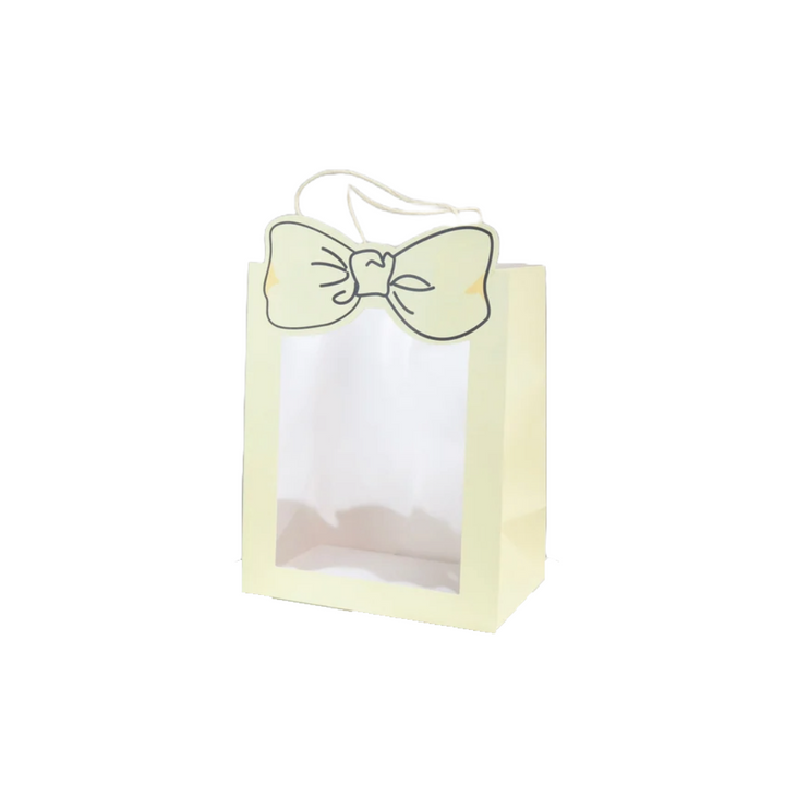 Bow-shaped Clear Window Gift Bag Pack 10 (55x40x45cm)