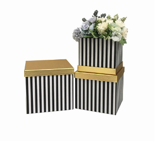 Striped Hat Box Square Series Set 3