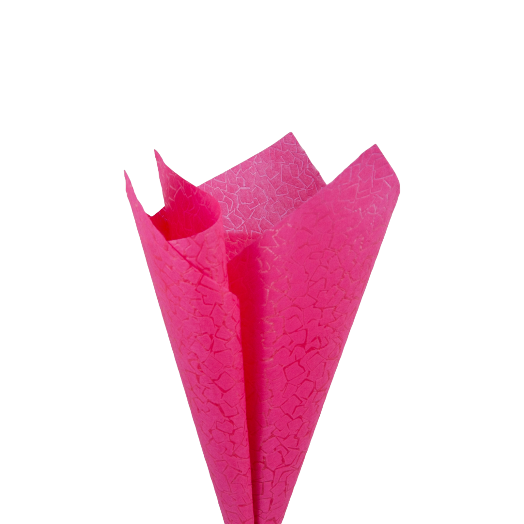 Embossed Non-woven Flower Wrapping Stones Hot Pink 80gsm Pack 50 (50x70cm)