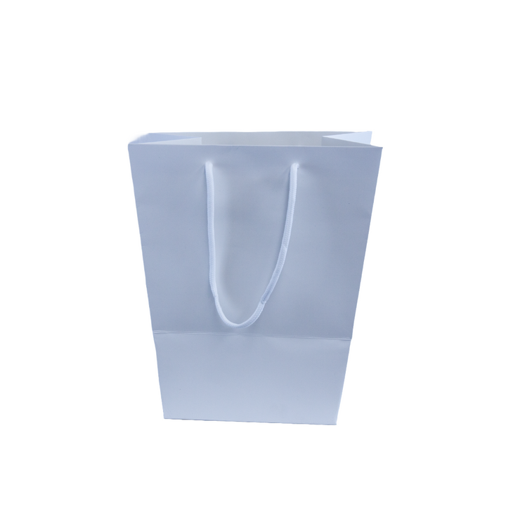 Flower Carry Bag Gift Bag Tapered Gift Bag White Kraft with Window Pack 10 (25*18*28 cmH)