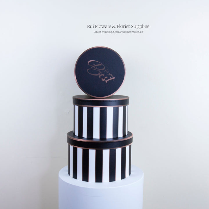 Striped Hat Box Round Set 3